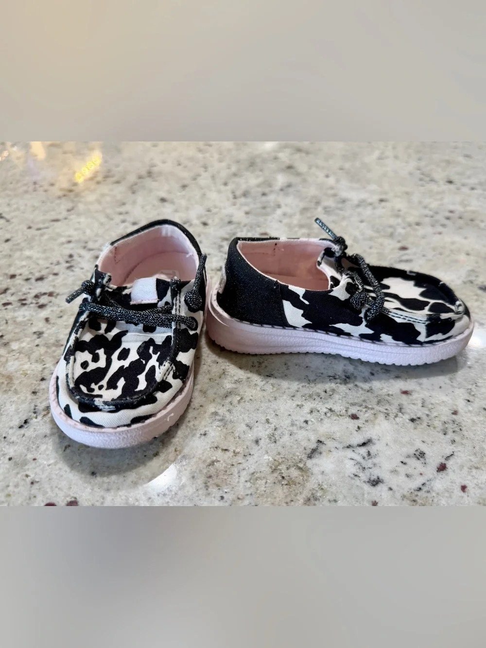 Hey Dude - Toddler Cow Print & Pink Sole